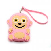 粉色猴子零錢包_硅膠包定制